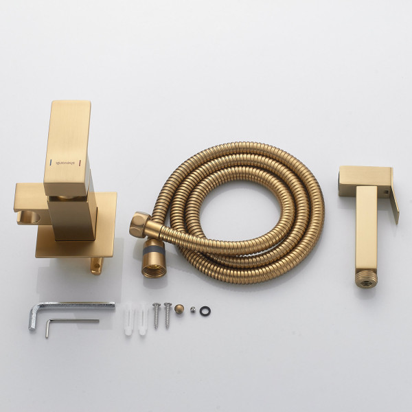 Гигиенический душ со смесителем Shevanik S127G, золотой сатин. Фото 3