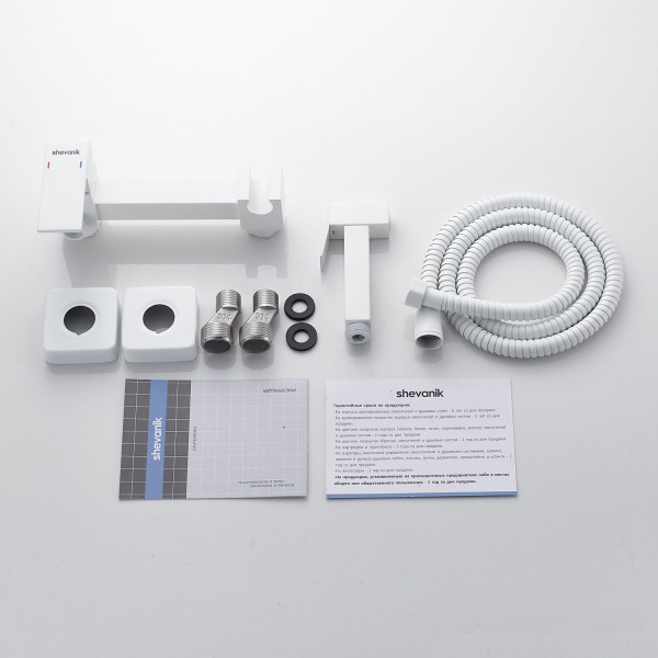 Гигиенический душ со смесителем Shevanik S137C, белый. Фото 3