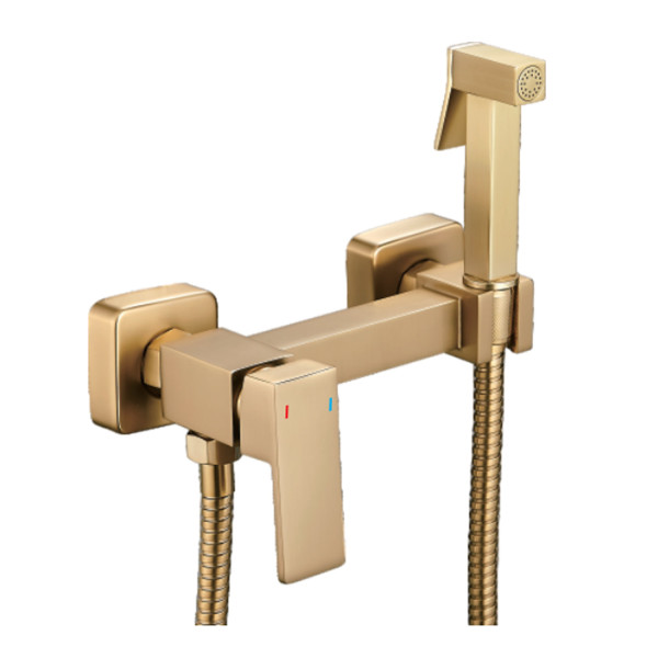 Гигиенический душ со смесителем Shevanik S137G, золотой сатин. Фото 1