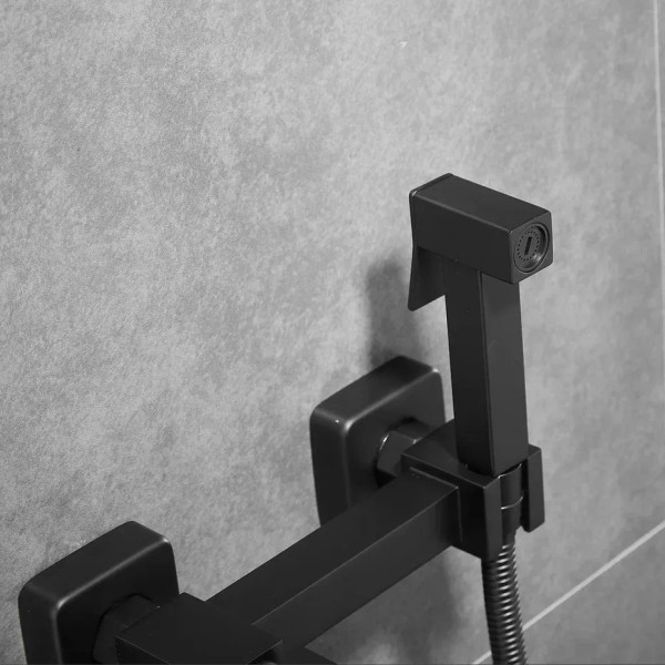 Гигиенический душ со смесителем Shevanik S137H, черный. Фото 6