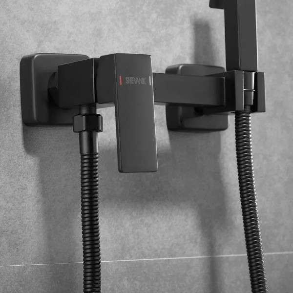 Гигиенический душ со смесителем Shevanik S137H, черный. Фото 8