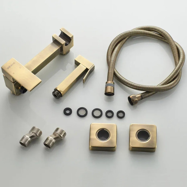 Гигиенический душ со смесителем Shevanik S137Q, бронза. Фото 9