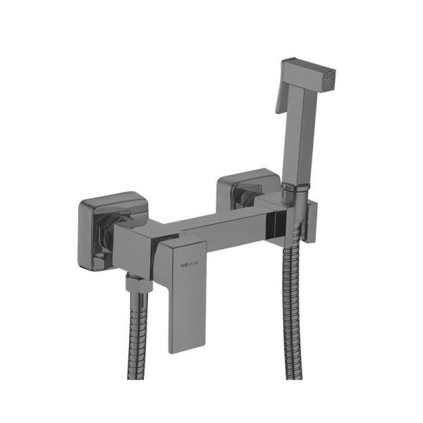 Гигиенический душ со смесителем Shevanik S137T, оружейная сталь. Фото 1