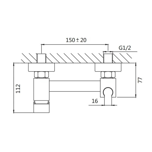 Гигиенический душ со смесителем Shevanik S137T, оружейная сталь. Фото 2