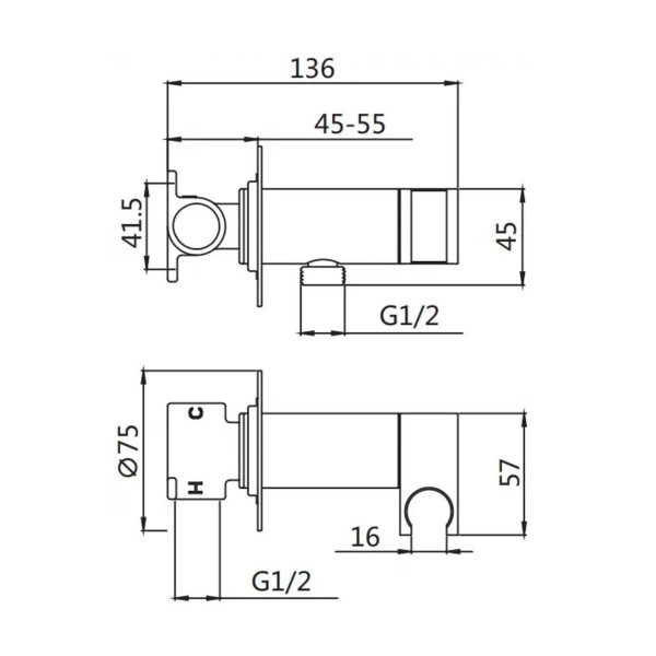 Гигиенический душ со смесителем Shevanik S147, хром. Фото 2