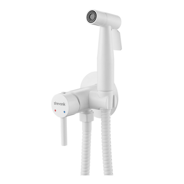 Гигиенический душ со смесителем Shevanik S147C, белый. Фото 1