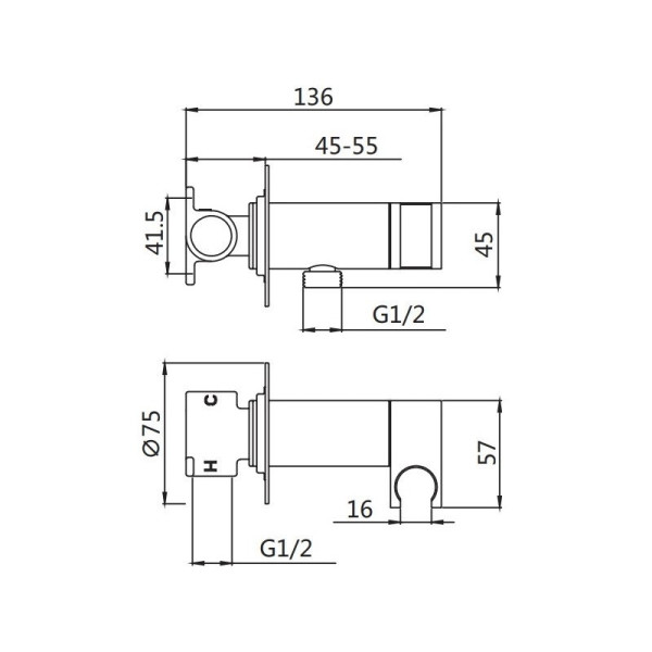 Гигиенический душ со смесителем Shevanik S147C, белый. Фото 2