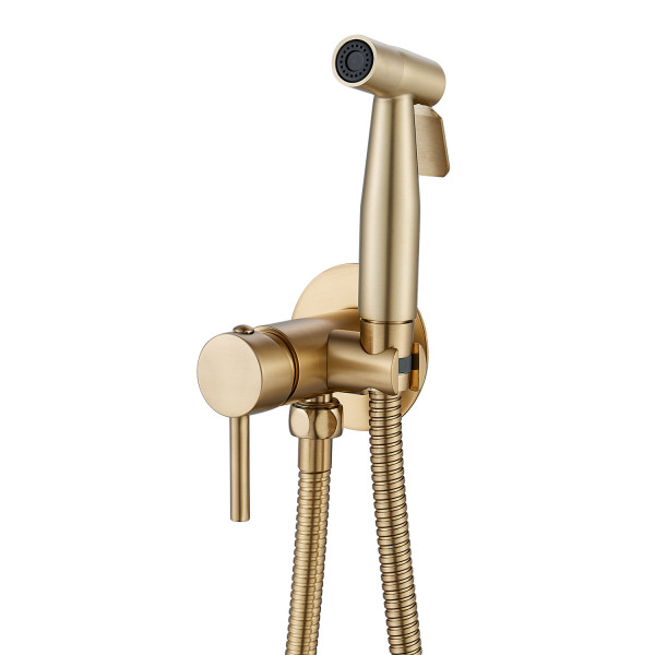 Гигиенический душ со смесителем Shevanik S147G, золотой сатин. Фото 1