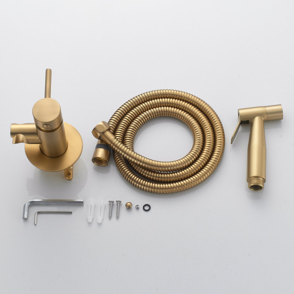 Гигиенический душ со смесителем Shevanik S147G, золотой сатин. Фото 3