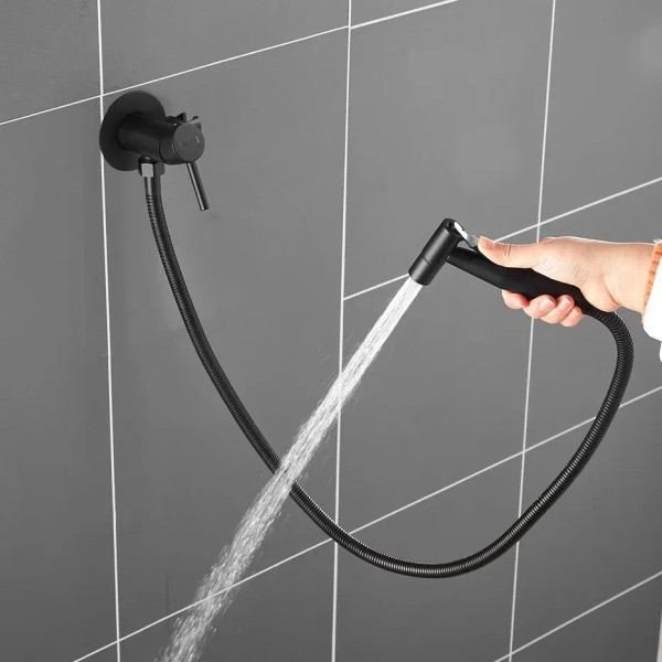 Гигиенический душ со смесителем Shevanik S147H, черный. Фото 6