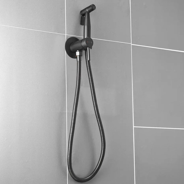 Гигиенический душ со смесителем Shevanik S147H, черный. Фото 7