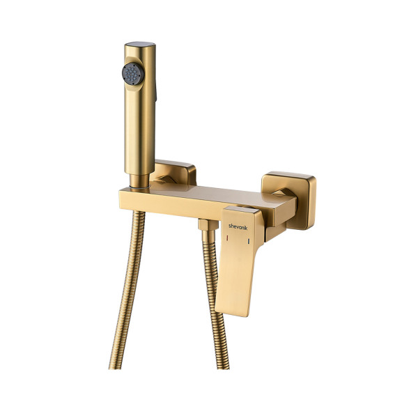 Гигиенический душ со смесителем Shevanik S4005G-1, золотой сатин. Фото 1