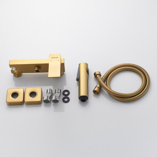 Гигиенический душ со смесителем Shevanik S4005G-1, золотой сатин. Фото 3