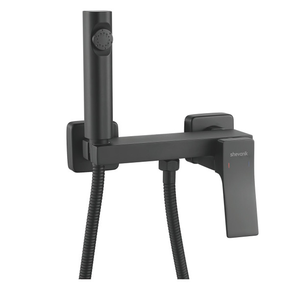 Гигиенический душ со смесителем Shevanik S4005H-1, черный. Фото 1