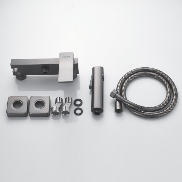 Гигиенический душ со смесителем Shevanik S4005T-1, оружейная сталь. Фото 3