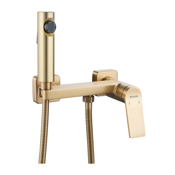 Гигиенический душ со смесителем Shevanik S4105G-1, золотой сатин. Фото 1