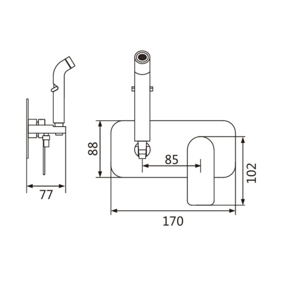 Гигиенический душ со смесителем Shevanik S4105G, золотой сатин. Фото 2
