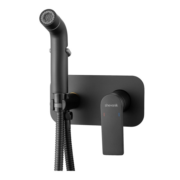 Гигиенический душ со смесителем Shevanik S4105H, черный. Фото 1