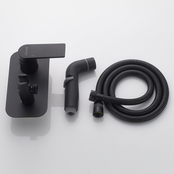 Гигиенический душ со смесителем Shevanik S4105H, черный. Фото 3