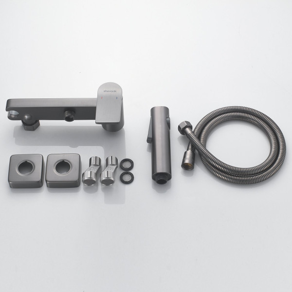 Гигиенический душ со смесителем Shevanik S4105T-1, оружейная сталь. Фото 3