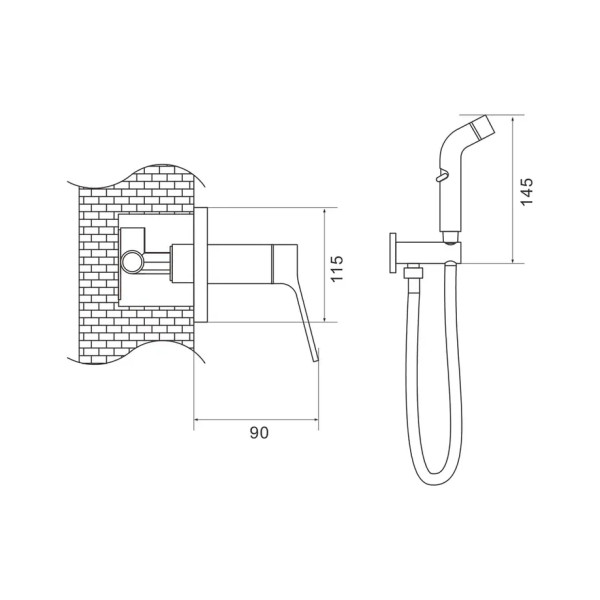 Гигиенический душ со смесителем Shevanik S4305, хром. Фото 2