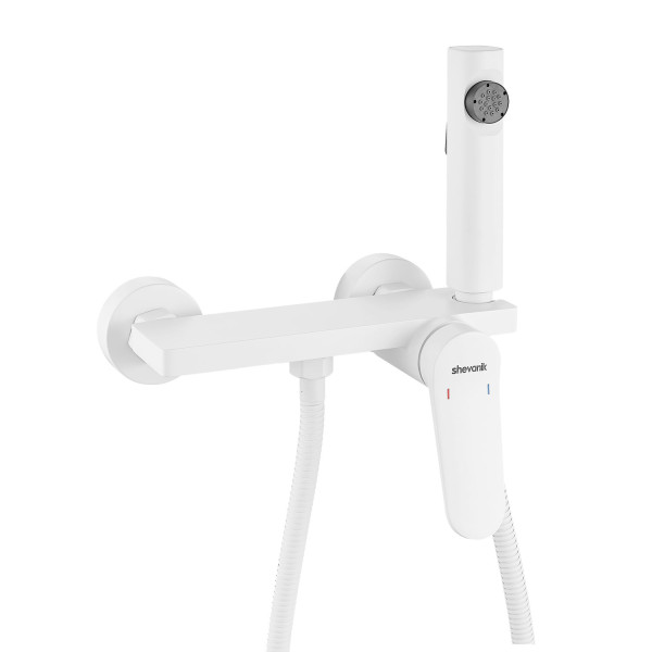 Гигиенический душ со смесителем Shevanik S4305C-1, белый. Фото 1