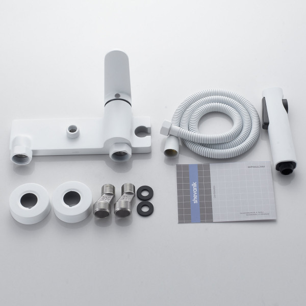 Гигиенический душ со смесителем Shevanik S4305C-1, белый. Фото 3