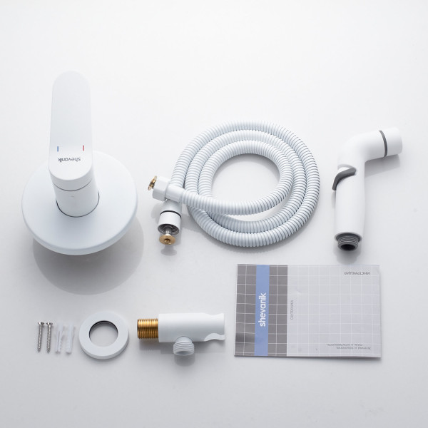 Гигиенический душ со смесителем Shevanik S4305C, оружейная сталь. Фото 3