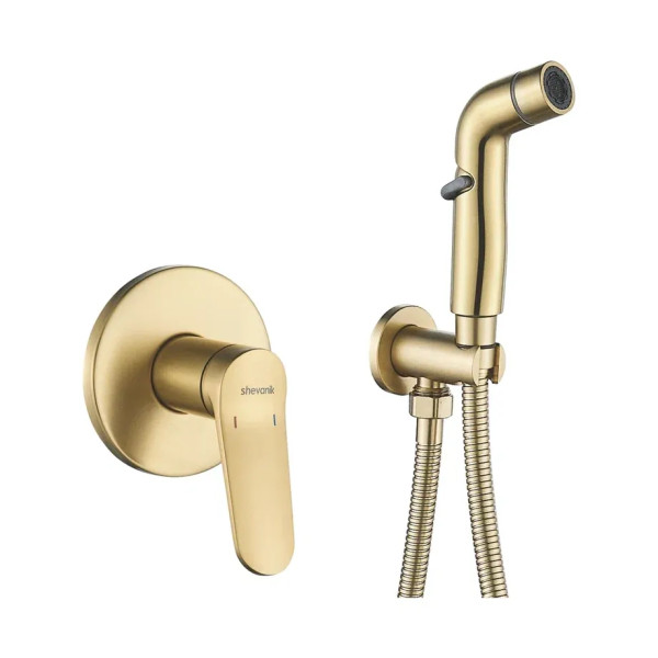 Гигиенический душ со смесителем Shevanik S4305G, золотой сатин. Фото 1