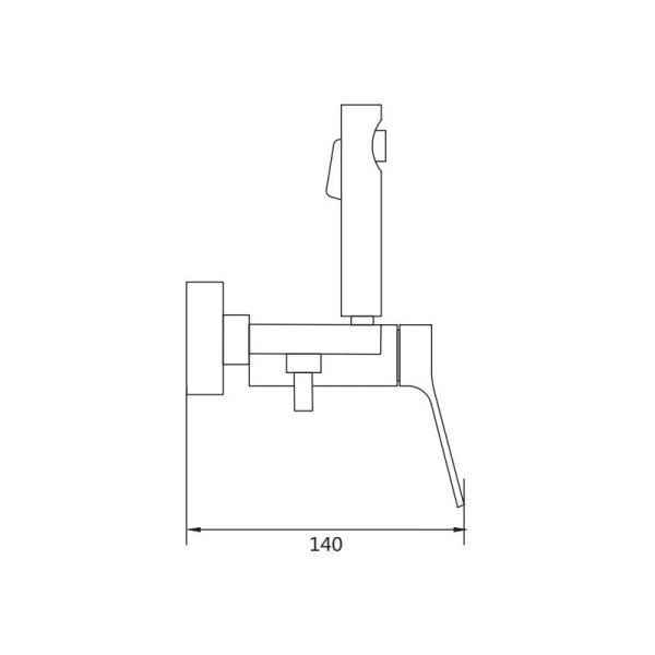Гигиенический душ со смесителем Shevanik S4305T-1, оружейная сталь. Фото 2