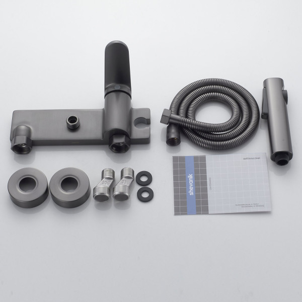 Гигиенический душ со смесителем Shevanik S4305T-1, оружейная сталь. Фото 3