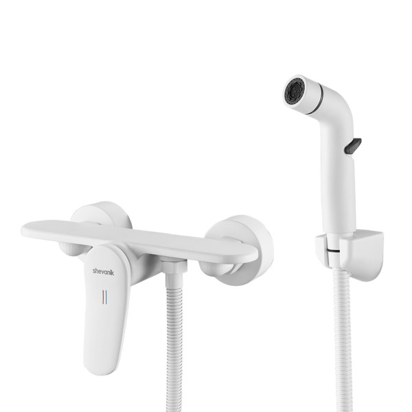 Гигиенический душ со смесителем Shevanik S4705C-1, белый. Фото 1