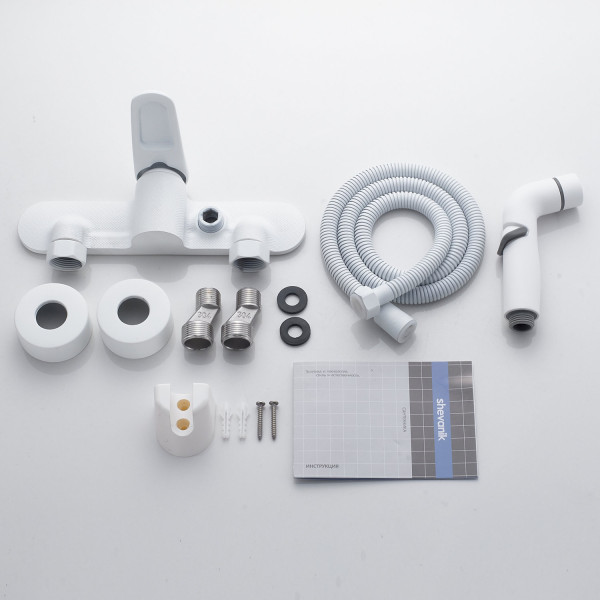 Гигиенический душ со смесителем Shevanik S4705C-1, белый. Фото 3