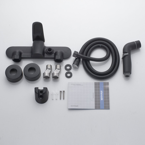 Гигиенический душ со смесителем Shevanik S4705H-1, черный. Фото 3