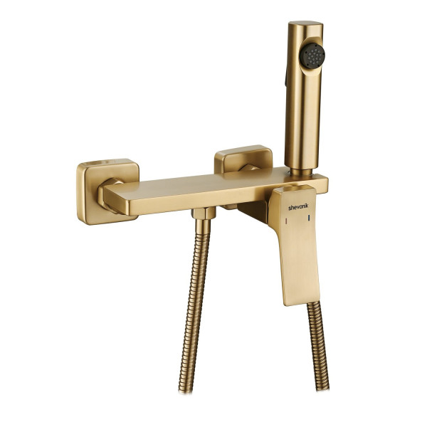Гигиенический душ со смесителем Shevanik S6105G-1, золотой сатин. Фото 1