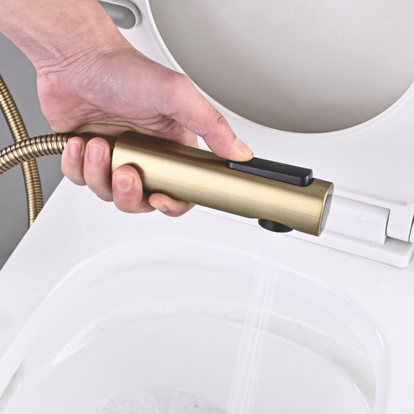 Гигиенический душ со смесителем Shevanik S6105G-1, золотой сатин. Фото 3