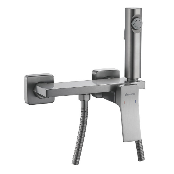 Гигиенический душ со смесителем Shevanik S6105T-1, оружейная сталь. Фото 1