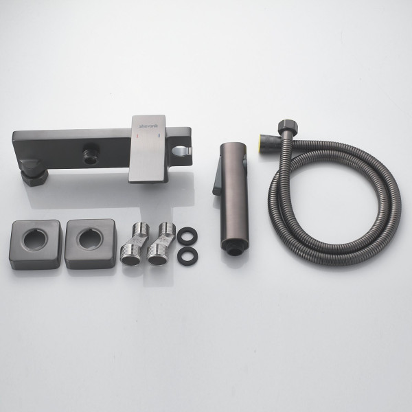 Гигиенический душ со смесителем Shevanik S6105T-1, оружейная сталь. Фото 3