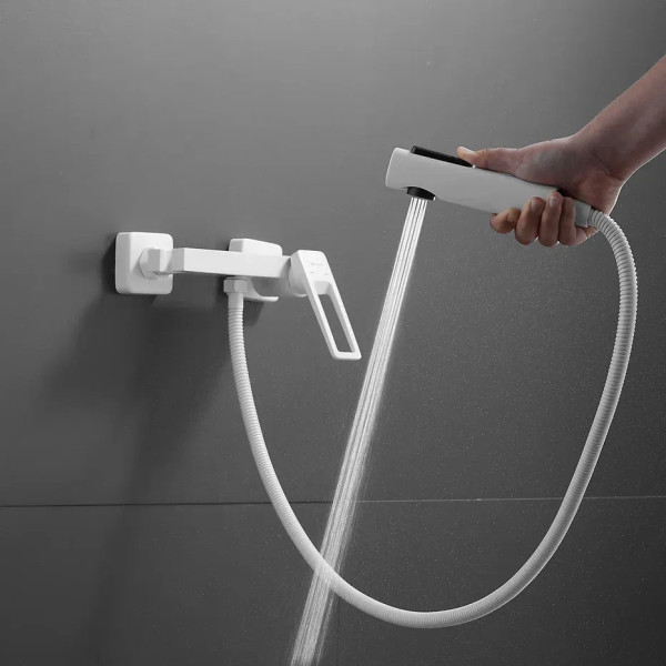 Гигиенический душ со смесителем Shevanik S6805C-1, белый. Фото 5