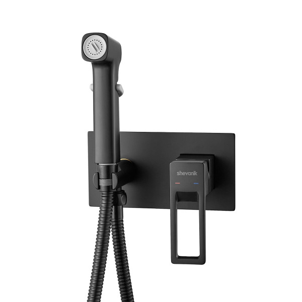Гигиенический душ со смесителем Shevanik S6805H, черный. Фото 1
