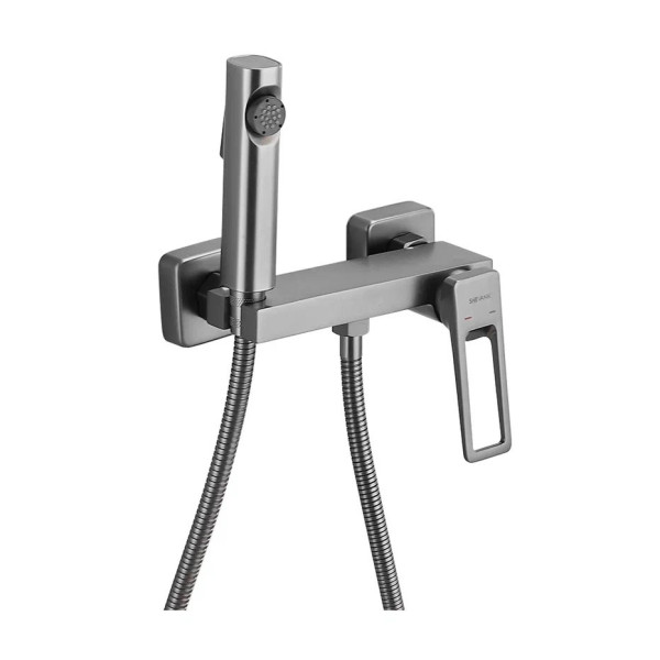 Гигиенический душ со смесителем Shevanik S6805T-1, оружейная сталь. Фото 1