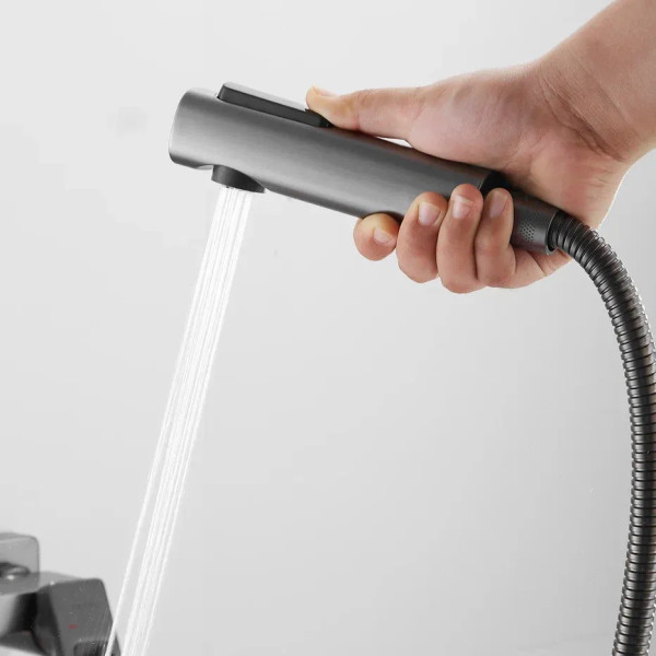 Гигиенический душ со смесителем Shevanik S6805T-1, оружейная сталь. Фото 7