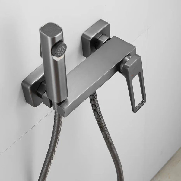 Гигиенический душ со смесителем Shevanik S6805T-1, оружейная сталь. Фото 8