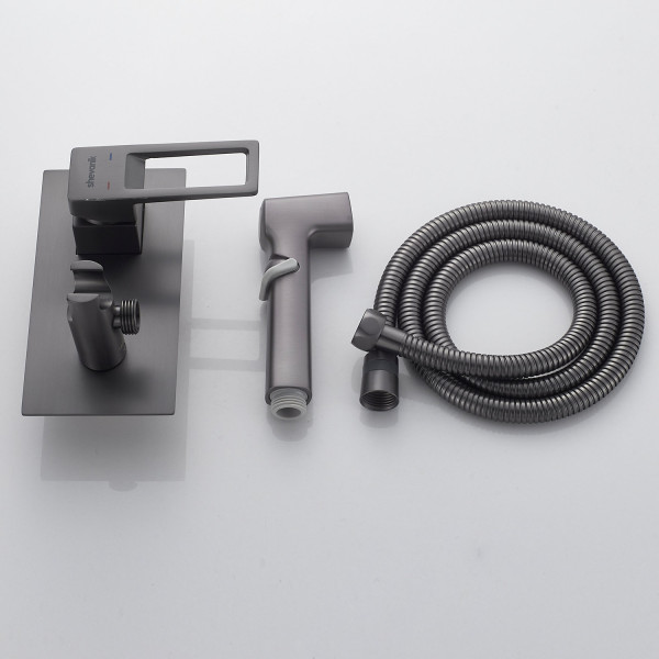 Гигиенический душ со смесителем Shevanik S6805T, оружейная сталь. Фото 3