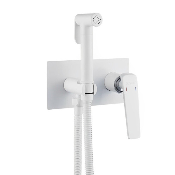 Гигиенический душ со смесителем Shevanik S8005F, белый. Фото 1