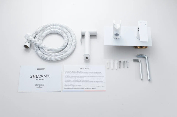 Гигиенический душ со смесителем Shevanik S8005F, белый. Фото 8