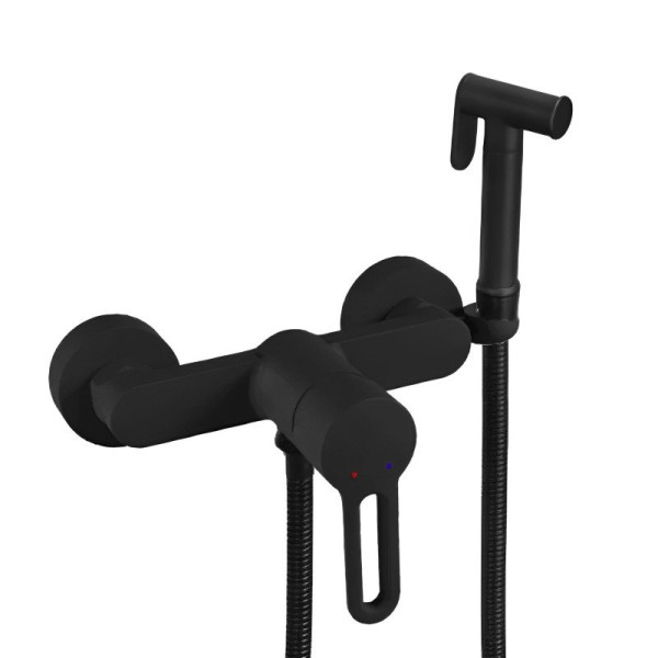 Гигиенический душ со смесителем Shevanik S8105H-1, черный. Фото 1