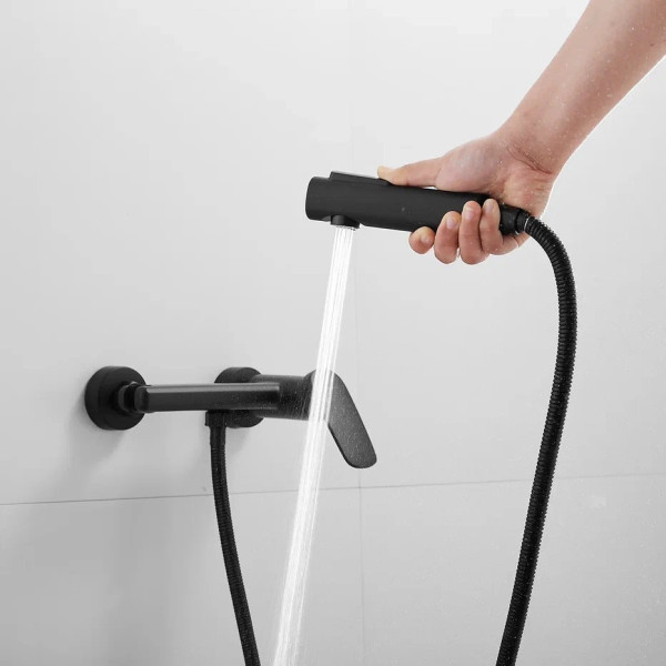 Гигиенический душ со смесителем Shevanik S8505H-1, черный. Фото 3