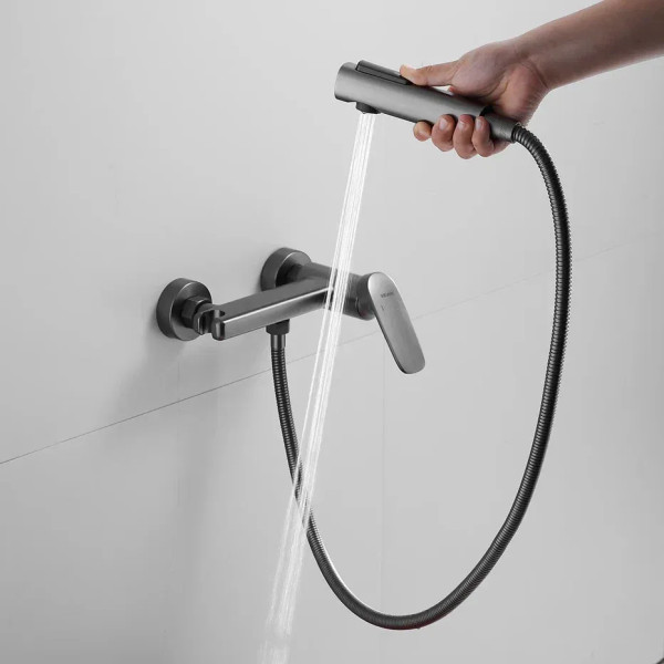 Гигиенический душ со смесителем Shevanik S8505T-1, оружейная сталь. Фото 6