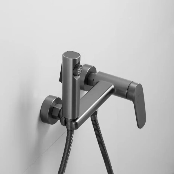 Гигиенический душ со смесителем Shevanik S8505T-1, оружейная сталь. Фото 9
